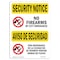 Signmission OSHA Security Sign, 7" Height, 10" Width, Rigid Plastic, No Firearms By City Bilingual, Landscape OS-SN-P-710-L-11603 - alternate 1